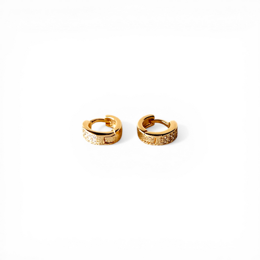 9mm Micro Pavé CZ Huggie Hoop 18K Gold Filled Earrings
