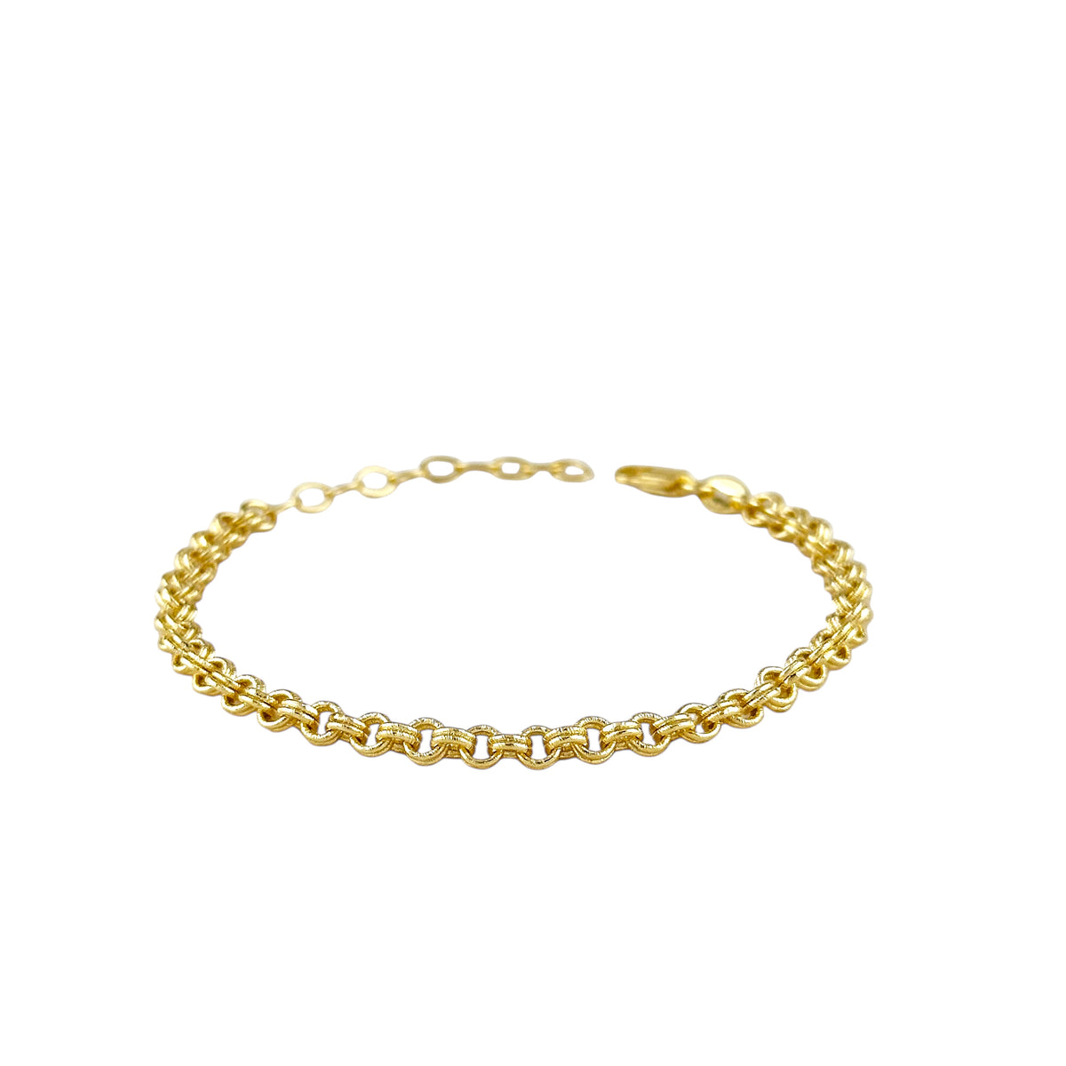Double Link Rolo Chain Bracelet in 18K gold-filled, view 3