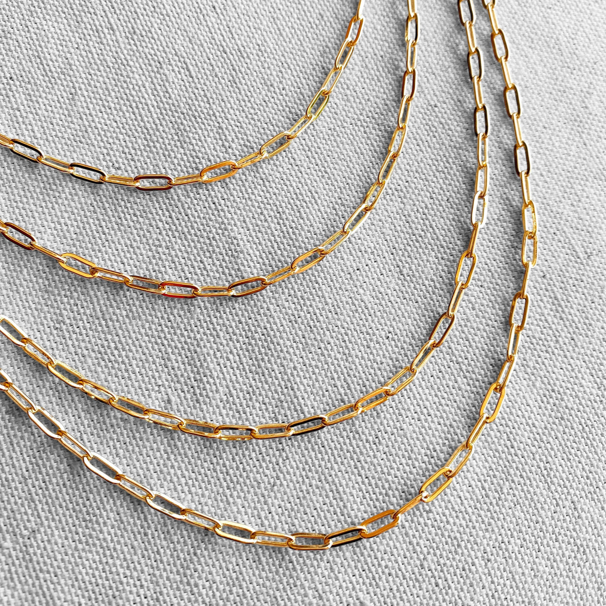 Paperclip Chain Necklace in 18K gold-filled, view 4