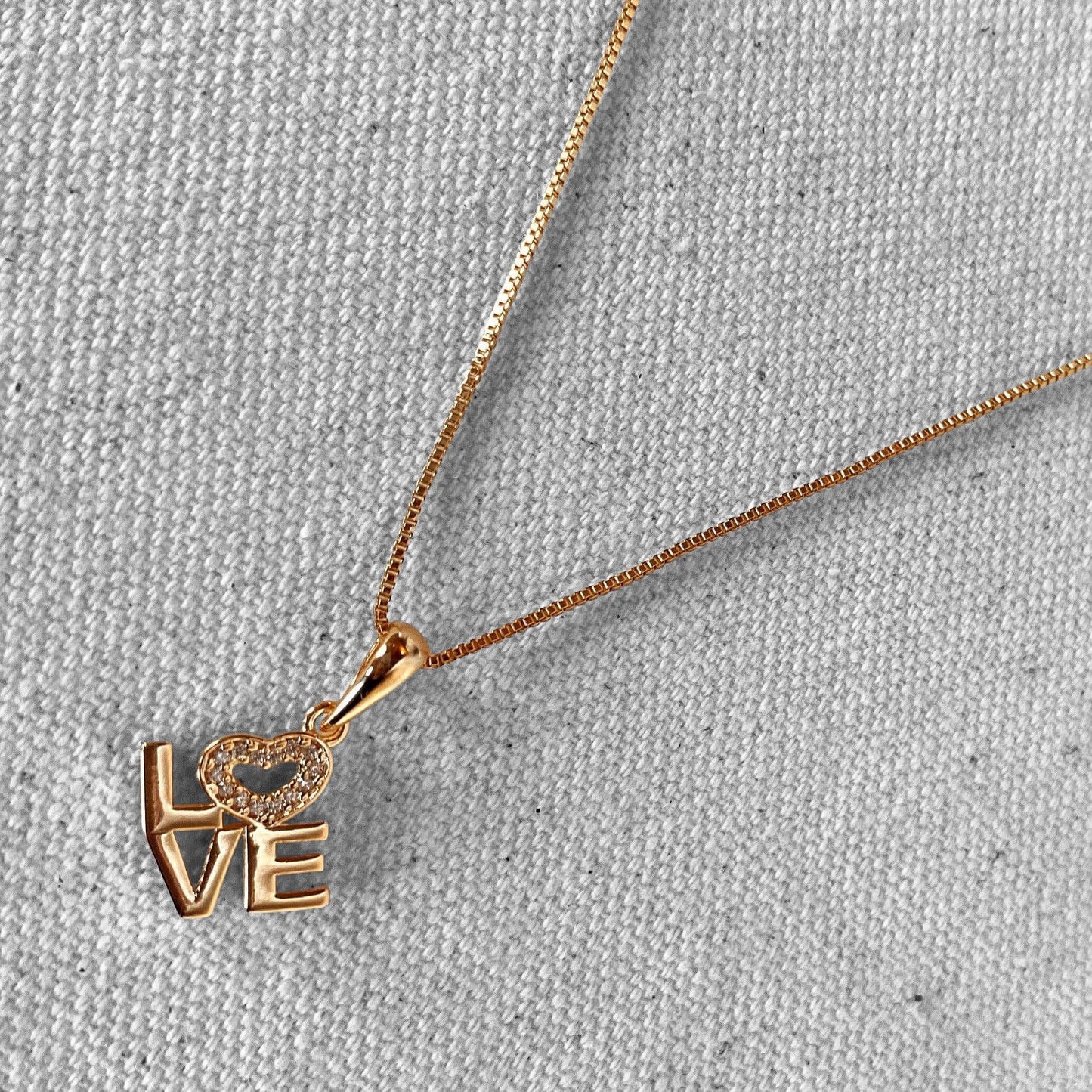 0.8mm Layered Love Letters Pendant 18K Gold Filled Necklace