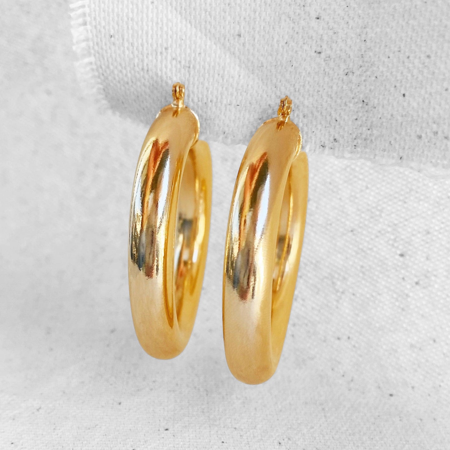 50mm Bold Hoop 18K Gold Filled Earrings