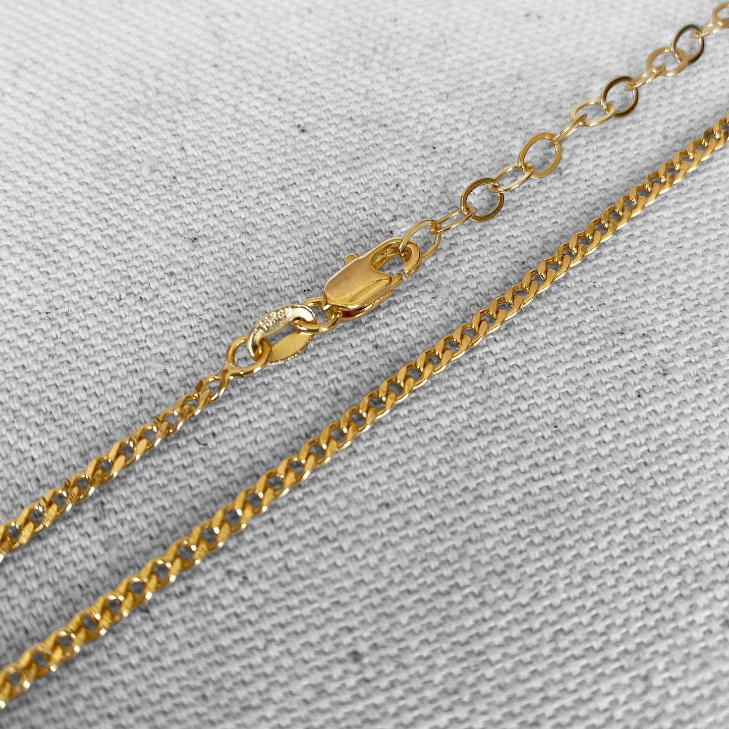 2mm Cuban Link Chain 18k Gold Filled Anklet