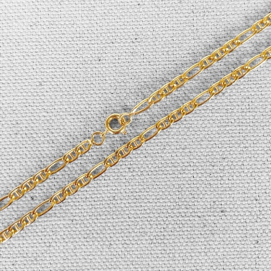 Figarucci Link Chain 3.5mm Anklet in 18K gold-filled, view 4