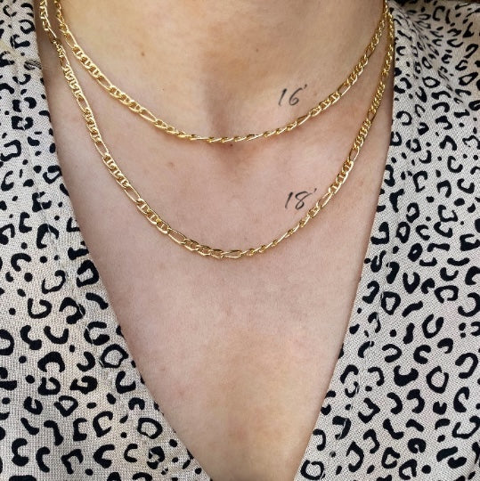Figarucci Link Chain 3.5mm Necklace in 18K gold-filled, view 6