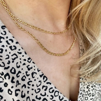 Figarucci Link Chain 3.5mm Necklace in 18K gold-filled, view 2