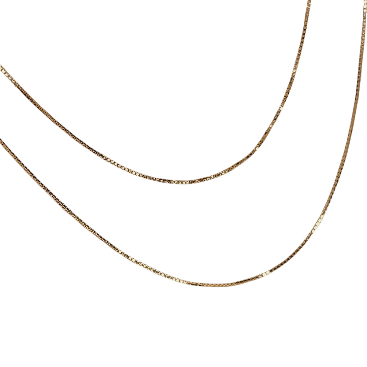 Diamond Cut Box Chain 0.5mm Necklace in 18K gold-filled, view 2