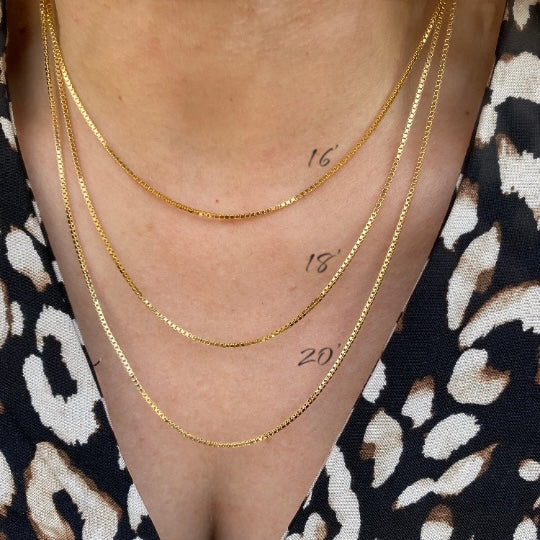 1.2mm Box Chain 18k Gold Filled Necklace