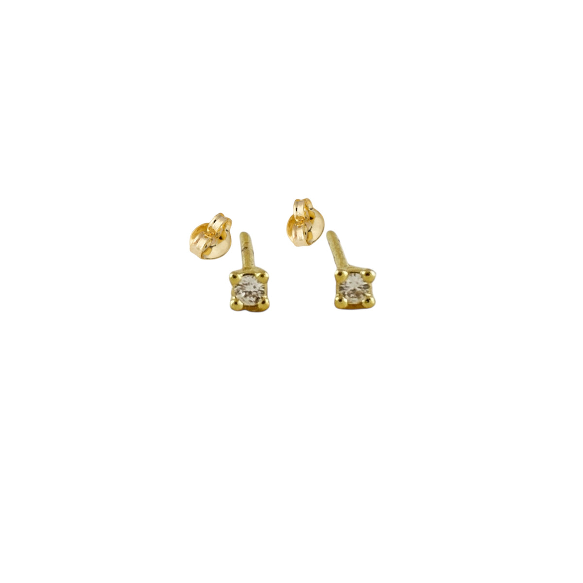 Solitaire CZ 2mm Stud Earrings in 18K gold-filled