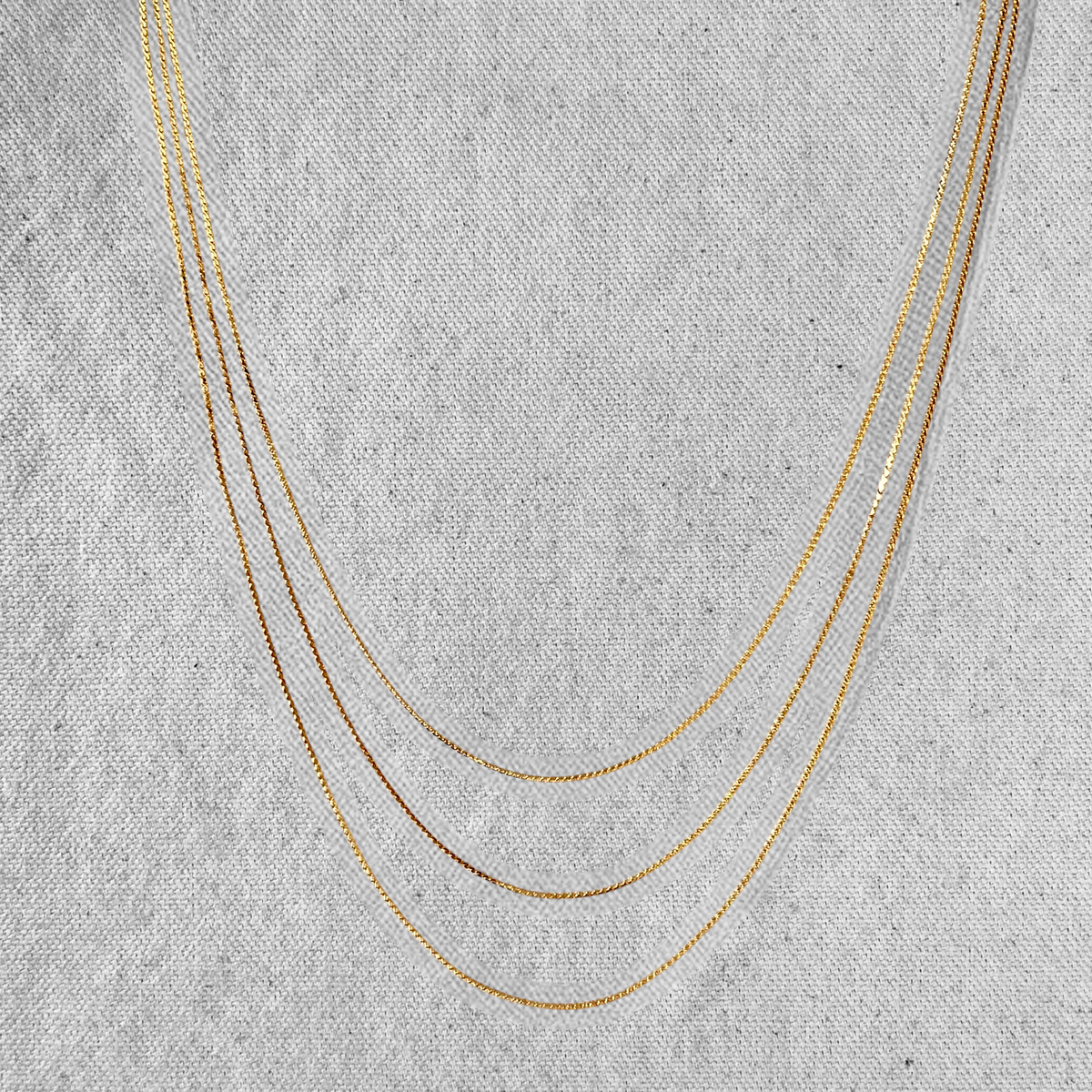 Flat Rope Chain 1.1mm Necklace in 18K gold-filled, view 4
