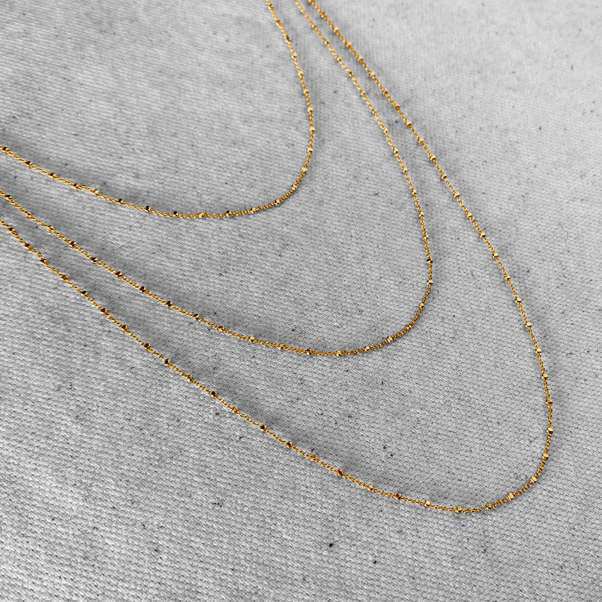 Satellite Chain 1mm Necklace in 18K gold-filled, view 6