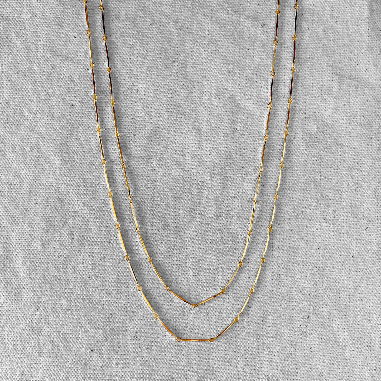 1mm Diamond Cut Straw Chain 18k Gold Filled Necklace