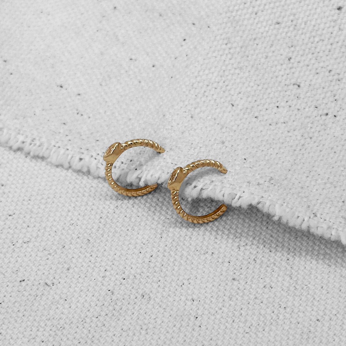 Twisted Marquise CZ Open Hoop 12mm Earrings in 18K gold-filled, view 4