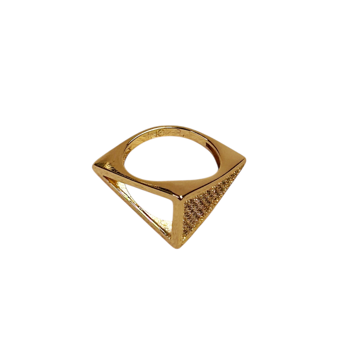 Triangle Pavé CZ Statement Ring in 18K gold-filled, view 4