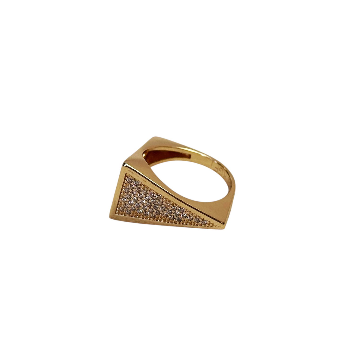CZ Pavé Triangle 18k Gold Filled Ring