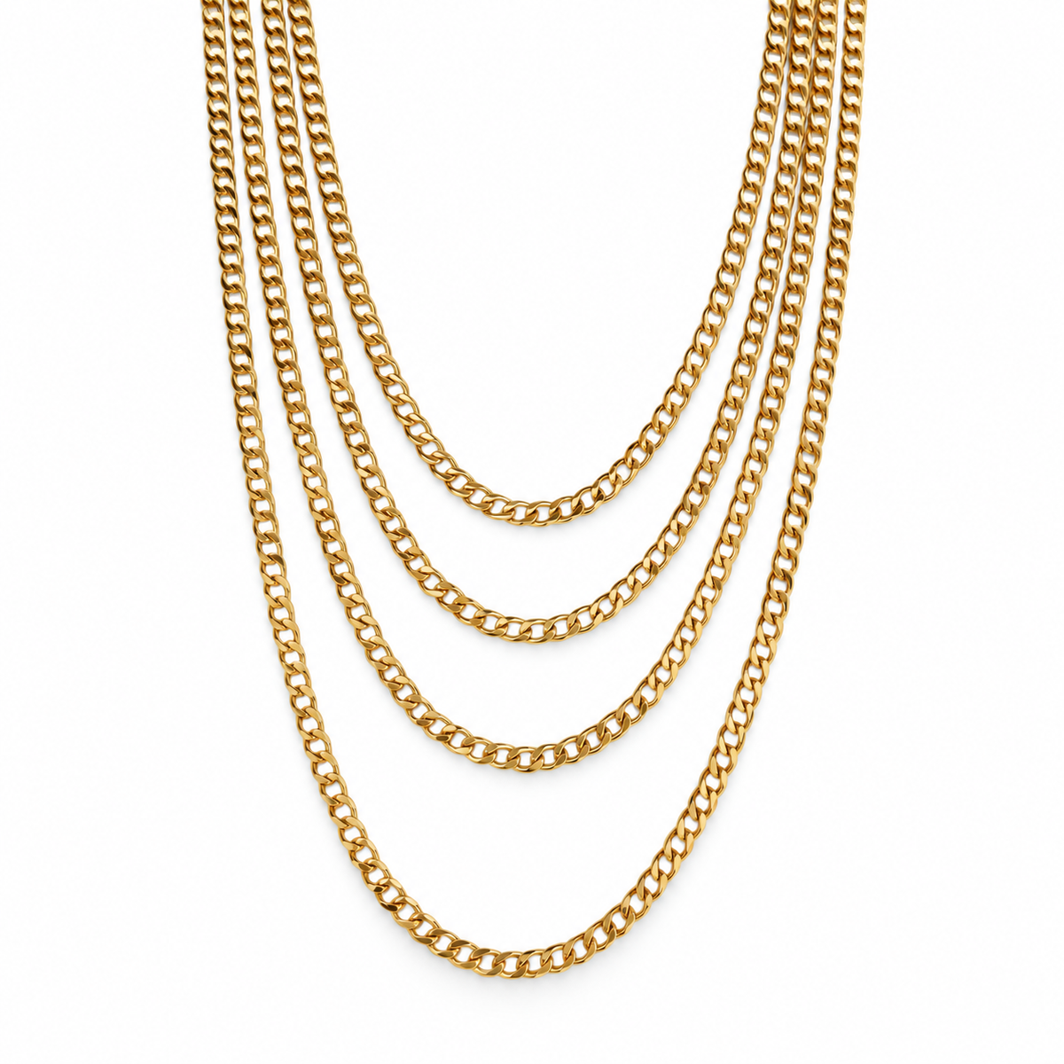 5mm Cuban Link Chain 18k Gold Filled Necklace