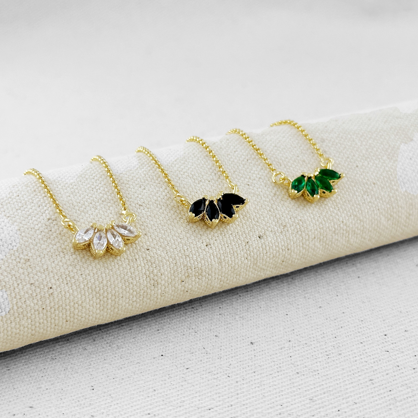 Lotus Flower CZ Pendant 18k Gold Filled Necklace