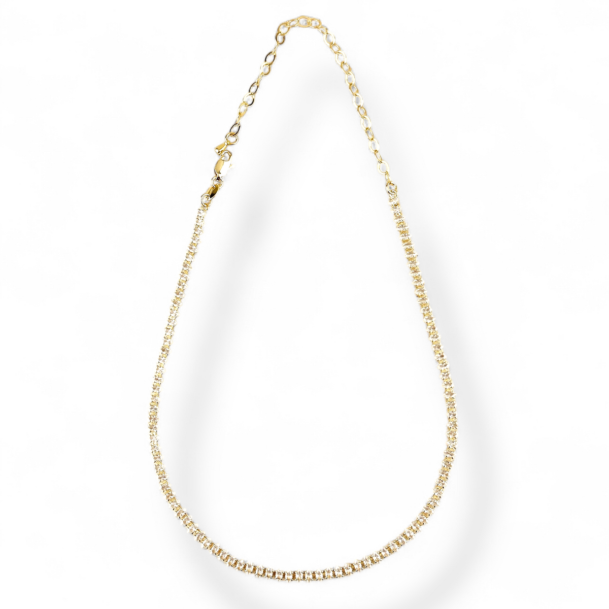 Marquise CZ 4mm Riviera Necklace in 18K gold-filled