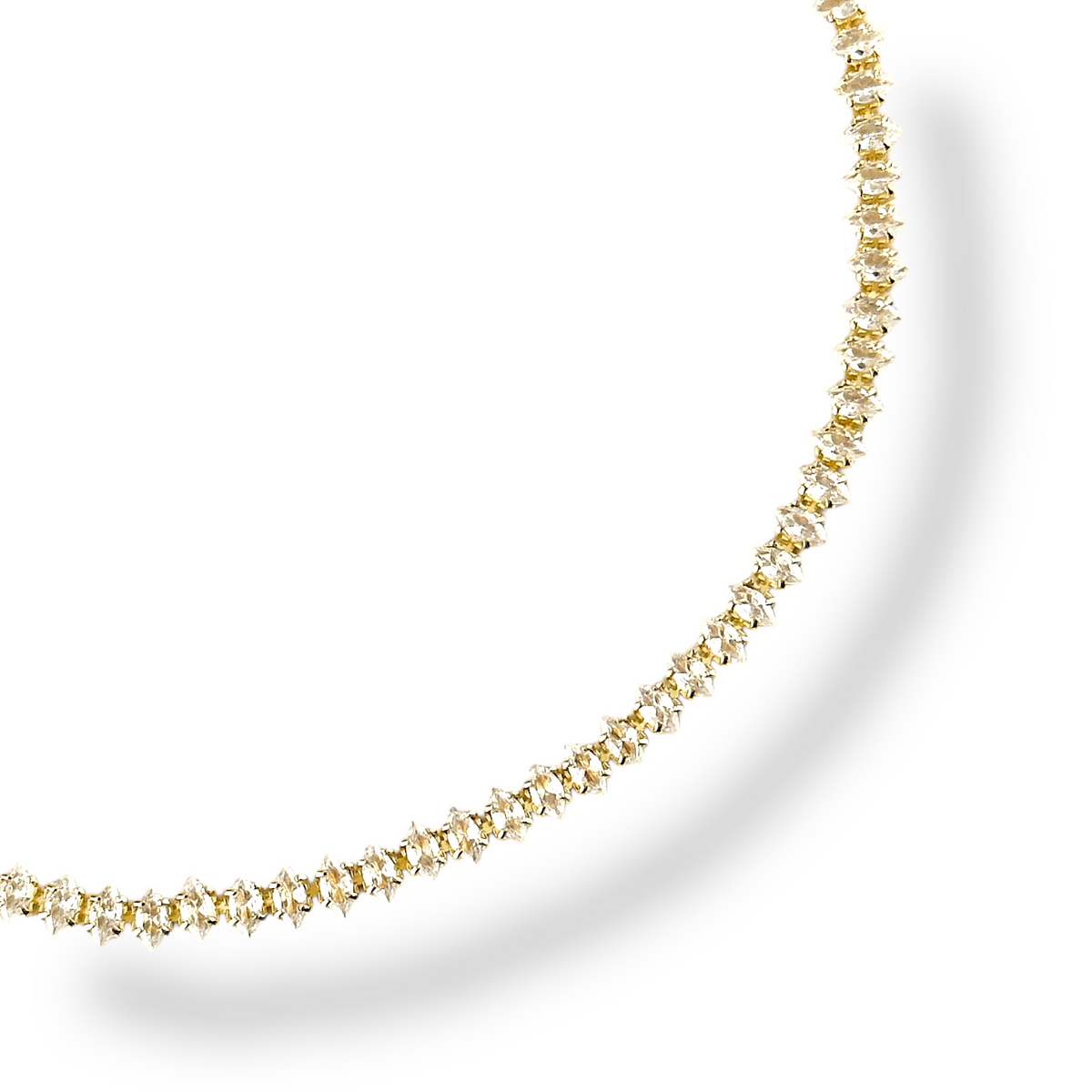 Marquise CZ 4mm Riviera Necklace in 18K gold-filled, view 2