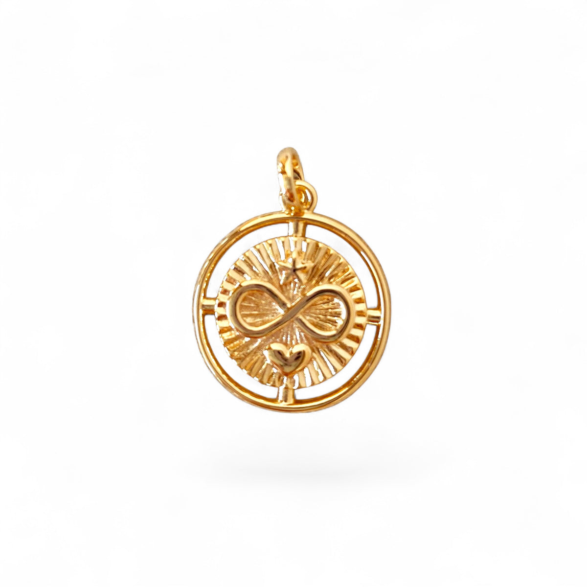 Infinity Star Heart Medallion 23mm Pendant in 18K gold-filled