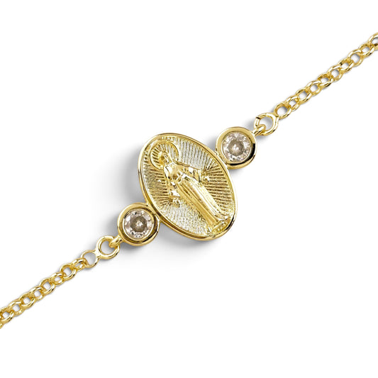 Lady of Grace CZ Bracelet Closeup