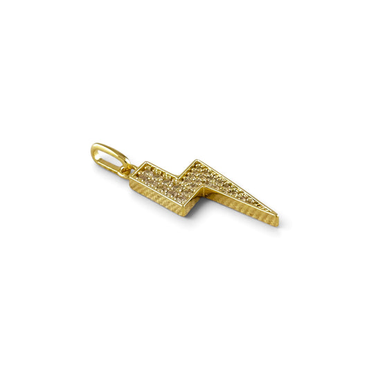 Lightning Bolt Pavé CZ 38mm 18K Gold Filled Pendant