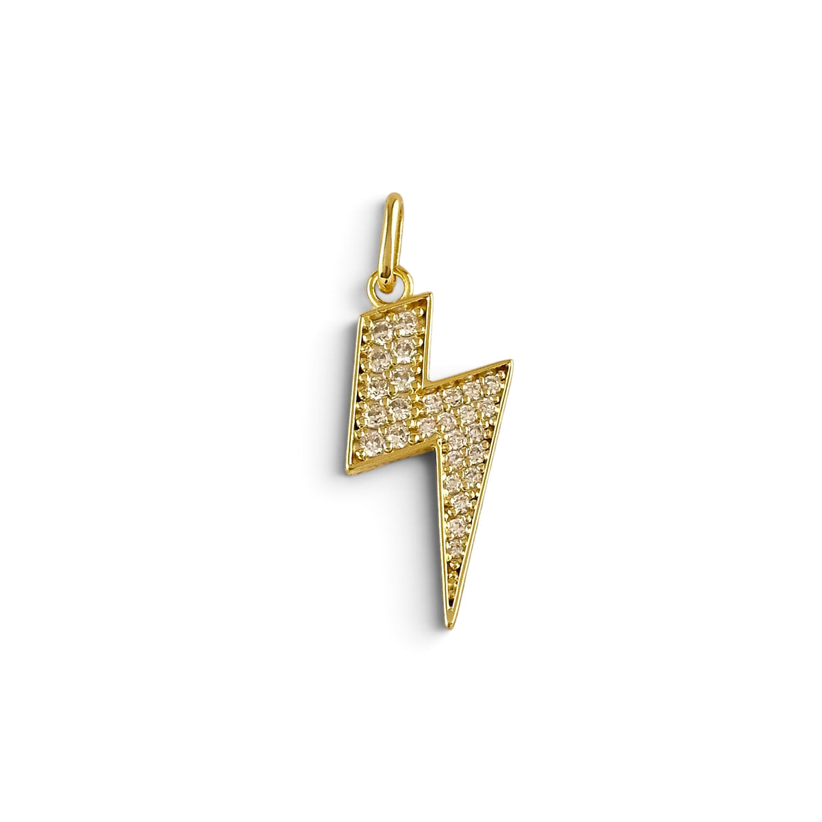 Lightning Bolt Pavé CZ 38mm Pendant in 18K gold-filled