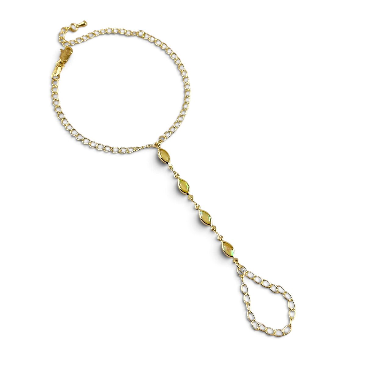 Marquise Opal Hand Chain Bracelet