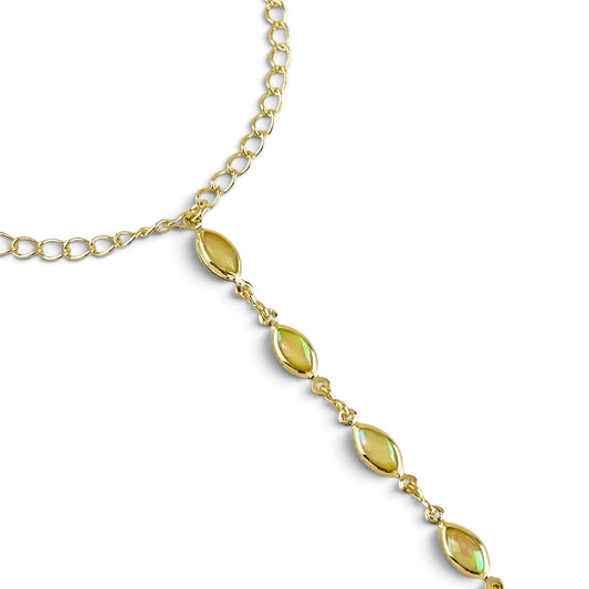 Marquise Opal Hand Chain Bracelet Closeup