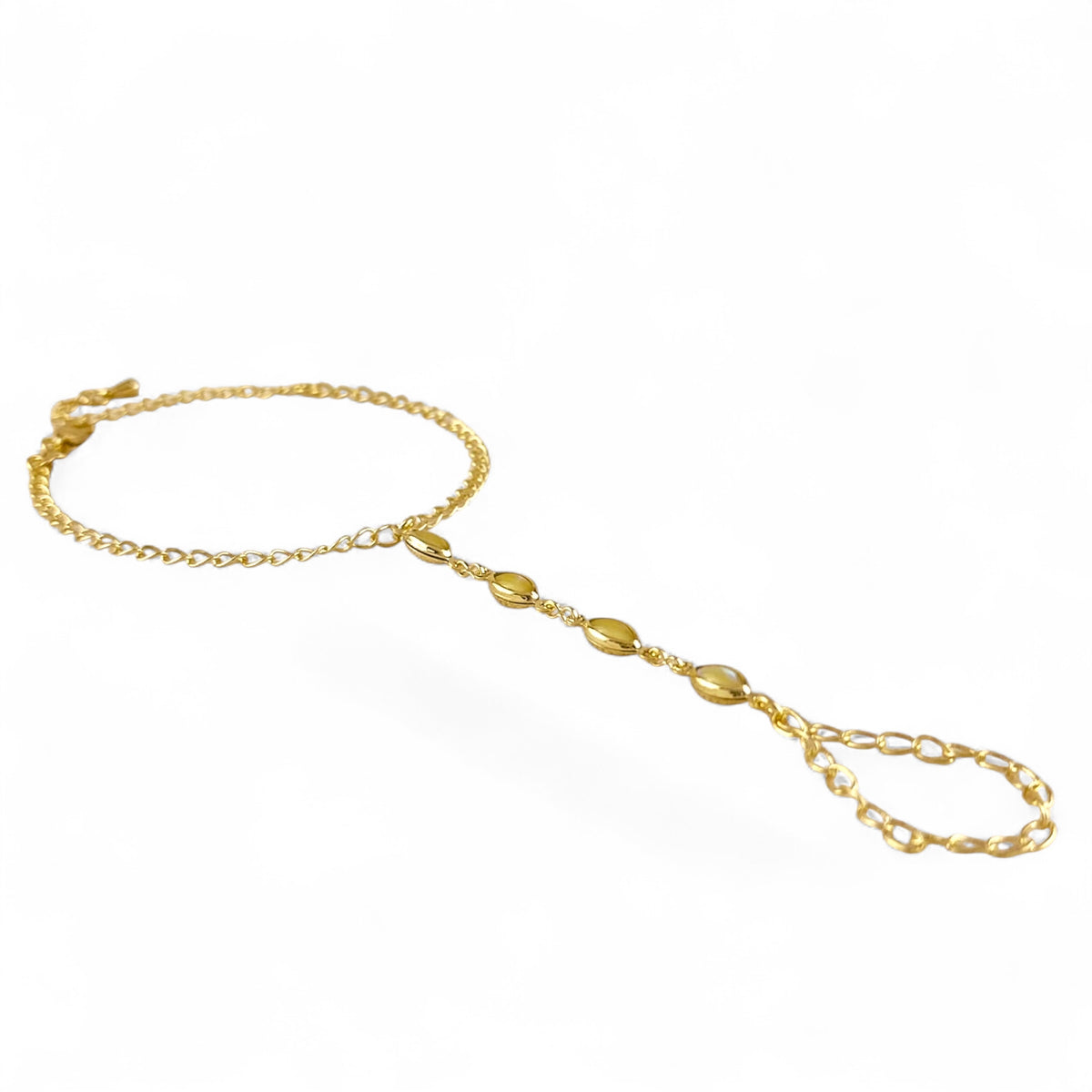 Marquise Opal Hand Chain Bracelet Sideview