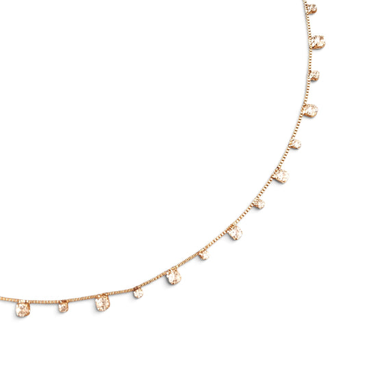 Micro CZ Choker Necklace in 18K Gold Filled on white background