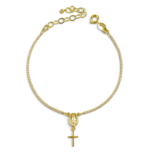 Miraculous Mary Tennis CZ Bracelet