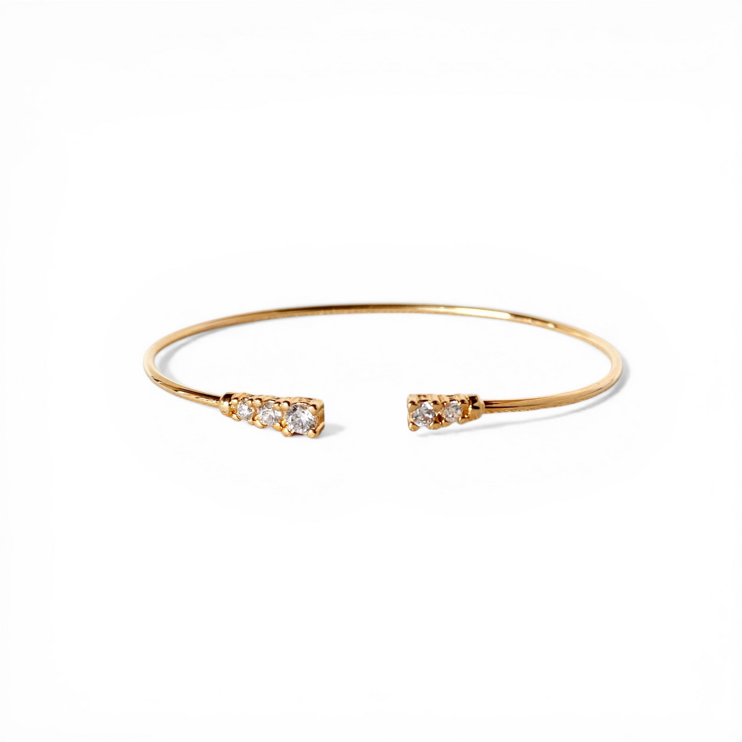 Open CZ Cuff Bracelet front view on white backgroun