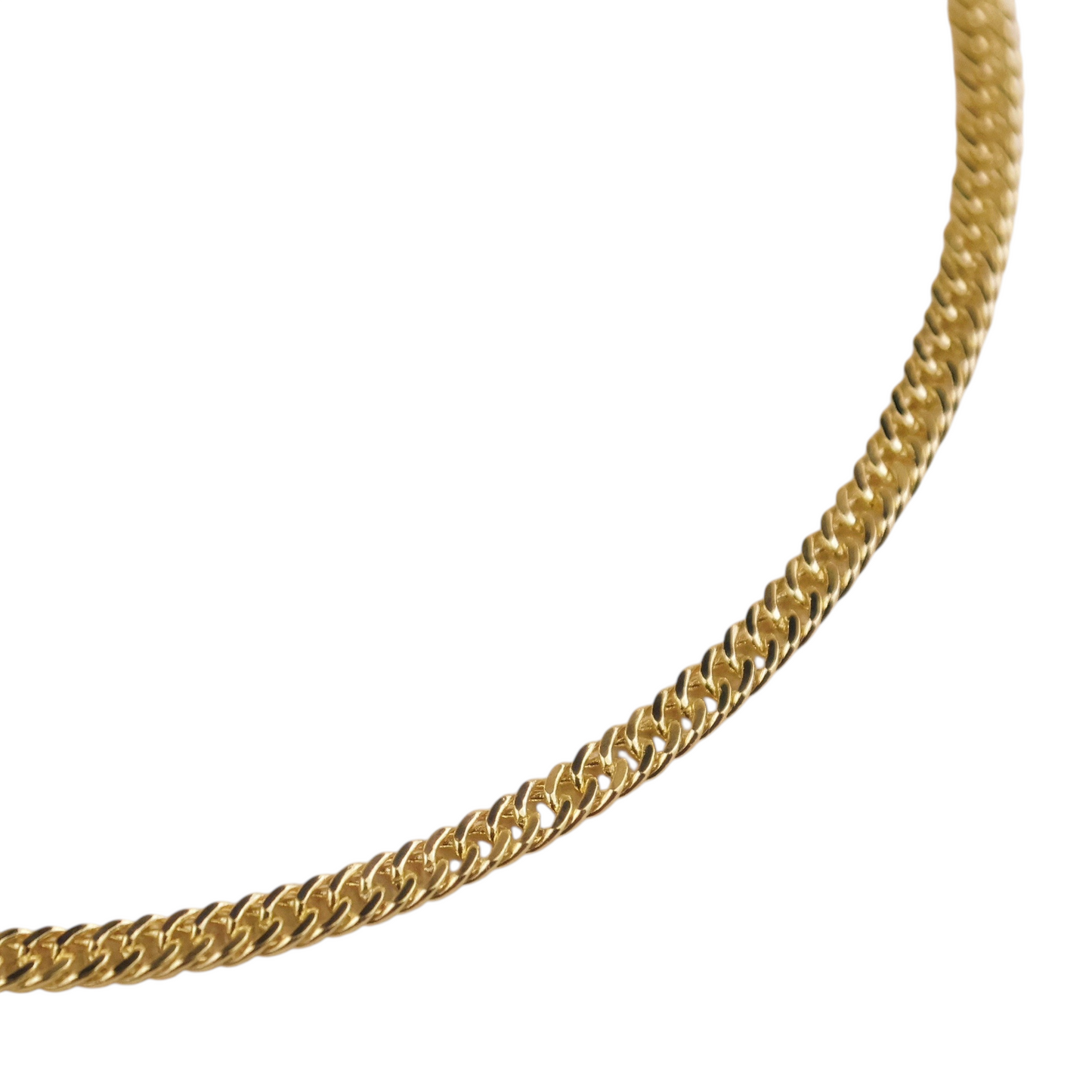 4mm Double Curb Chain 18k Gold Filled Anklet