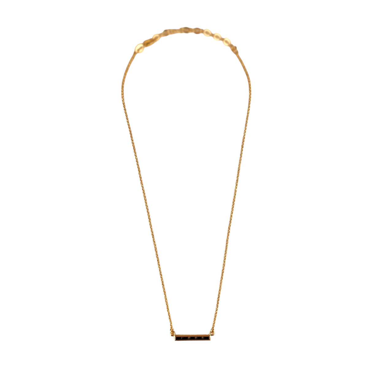 Baguette CZ Bar 25mm Necklace in 18K gold-filled, view 2