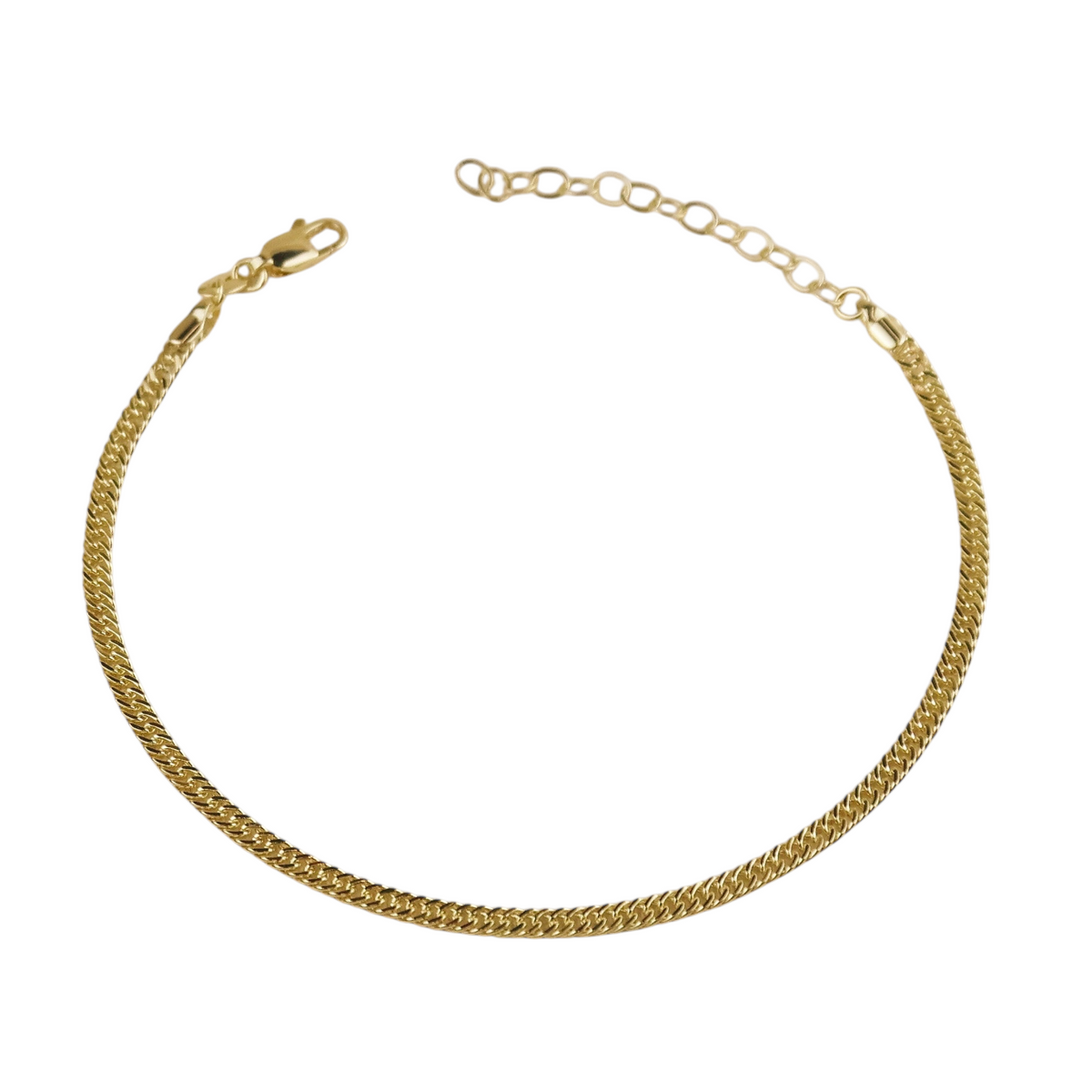 Double Curb Chain 4mm Anklet in 18K gold-filled