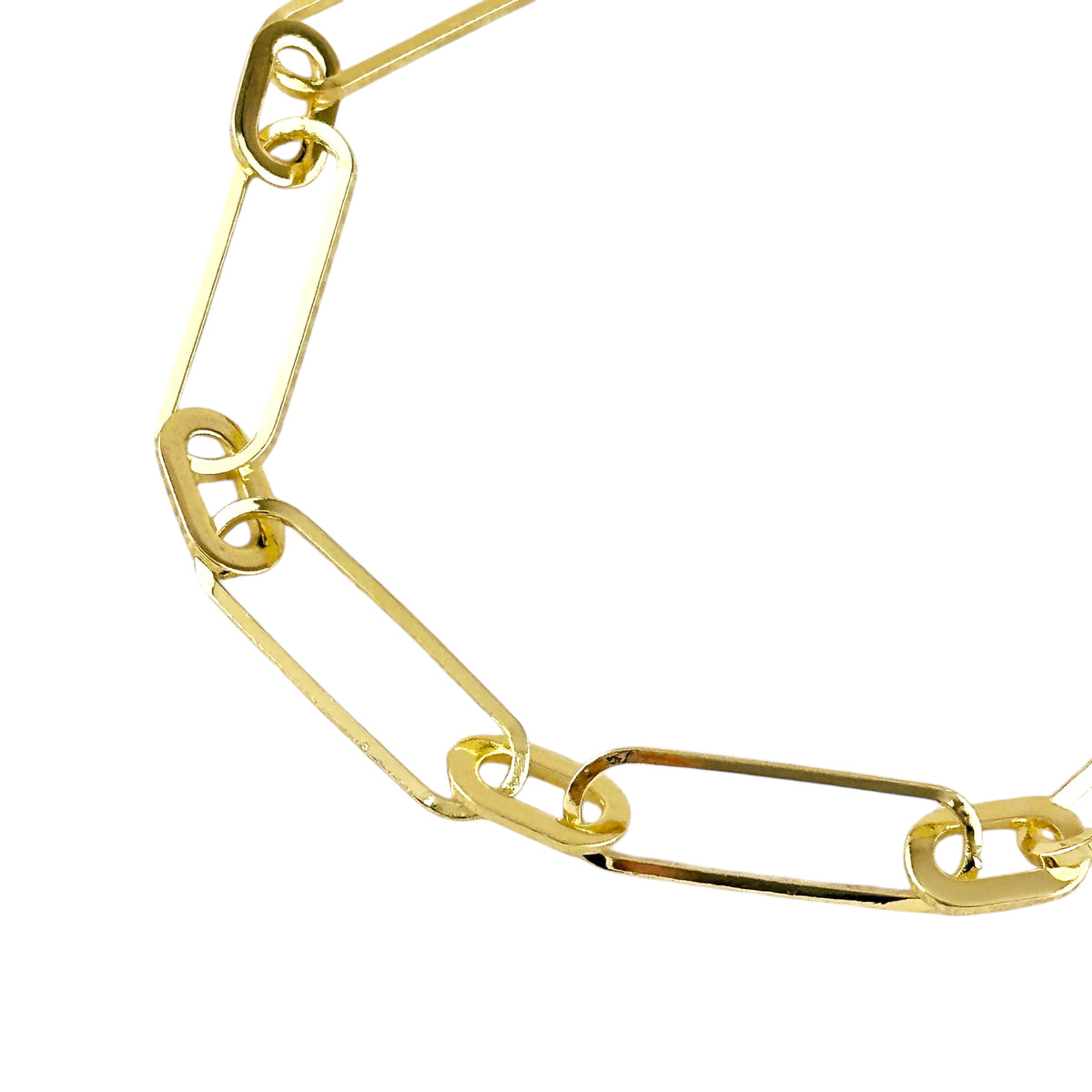 Chunky Paperclip Link Chain Bracelet in 18K gold-filled, view 5