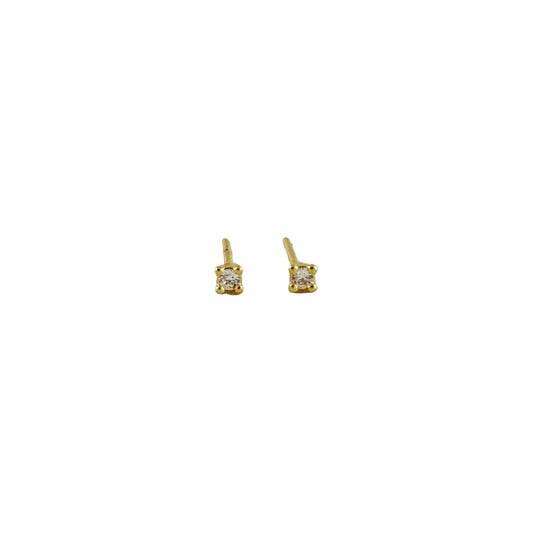2mm CZ Stud 18k Gold Filled Earrings