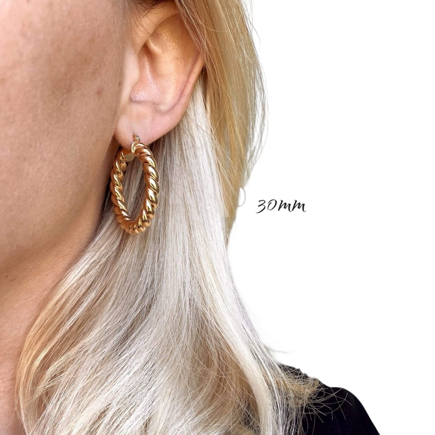 Chunky Twisted Hoop 18k Gold Filled Earrings