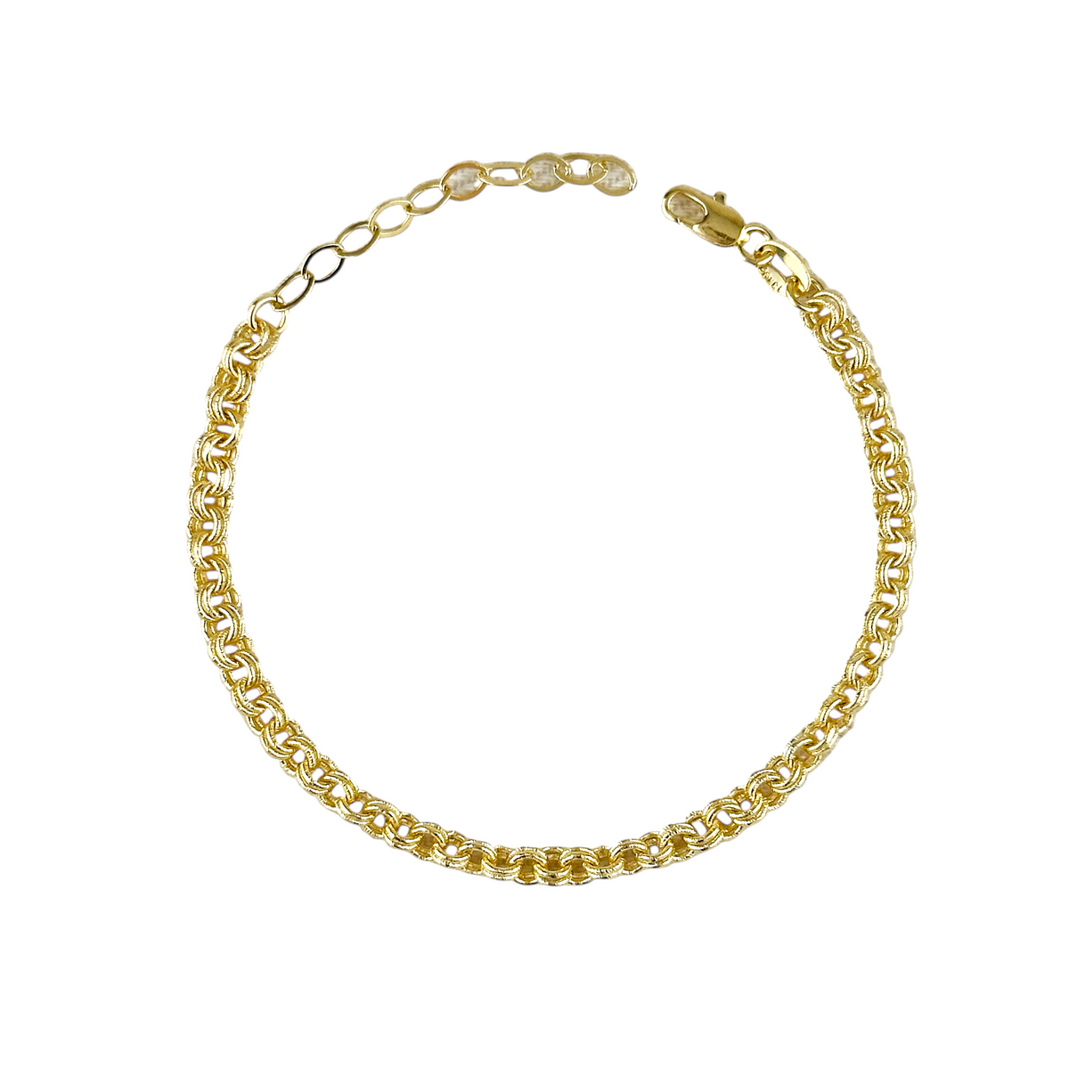 Double Link Rolo Chain Bracelet in 18K gold-filled