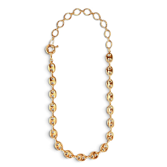 Puffy Mariner Choker 18K Gold Filled Necklace
