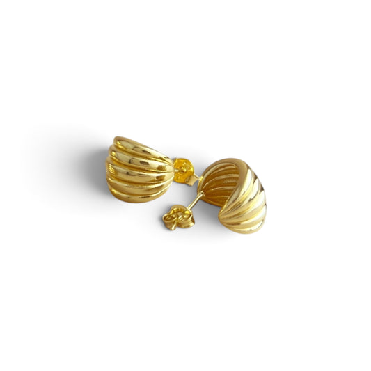 Sculpted Curve Open Hoop Earrings Sideview