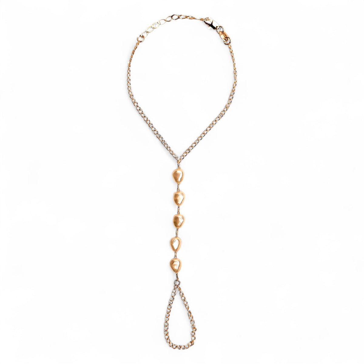 Skillus Baroque Pearl 18K Gold Filled Hand Chain Bracelet