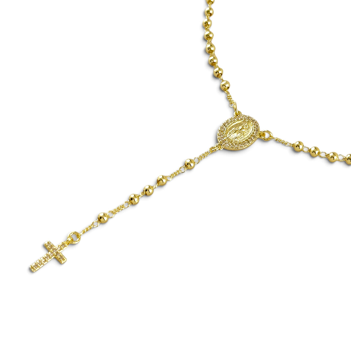 Lady of Grace Rosary Necklace Closeup