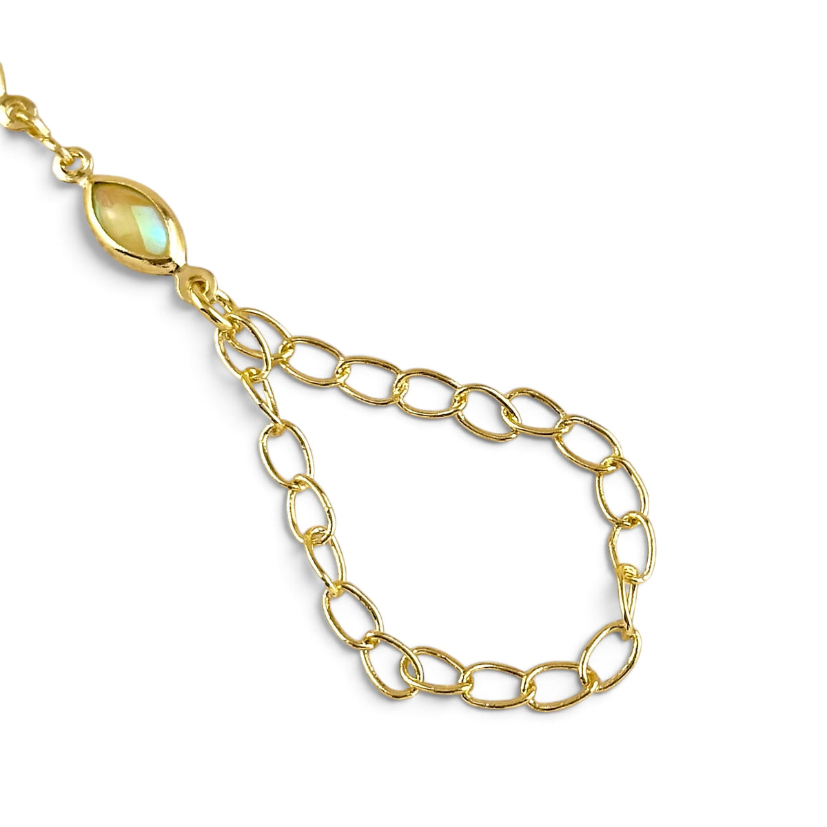 Skillus Marquise Opal Hand Chain Bracelet Finger