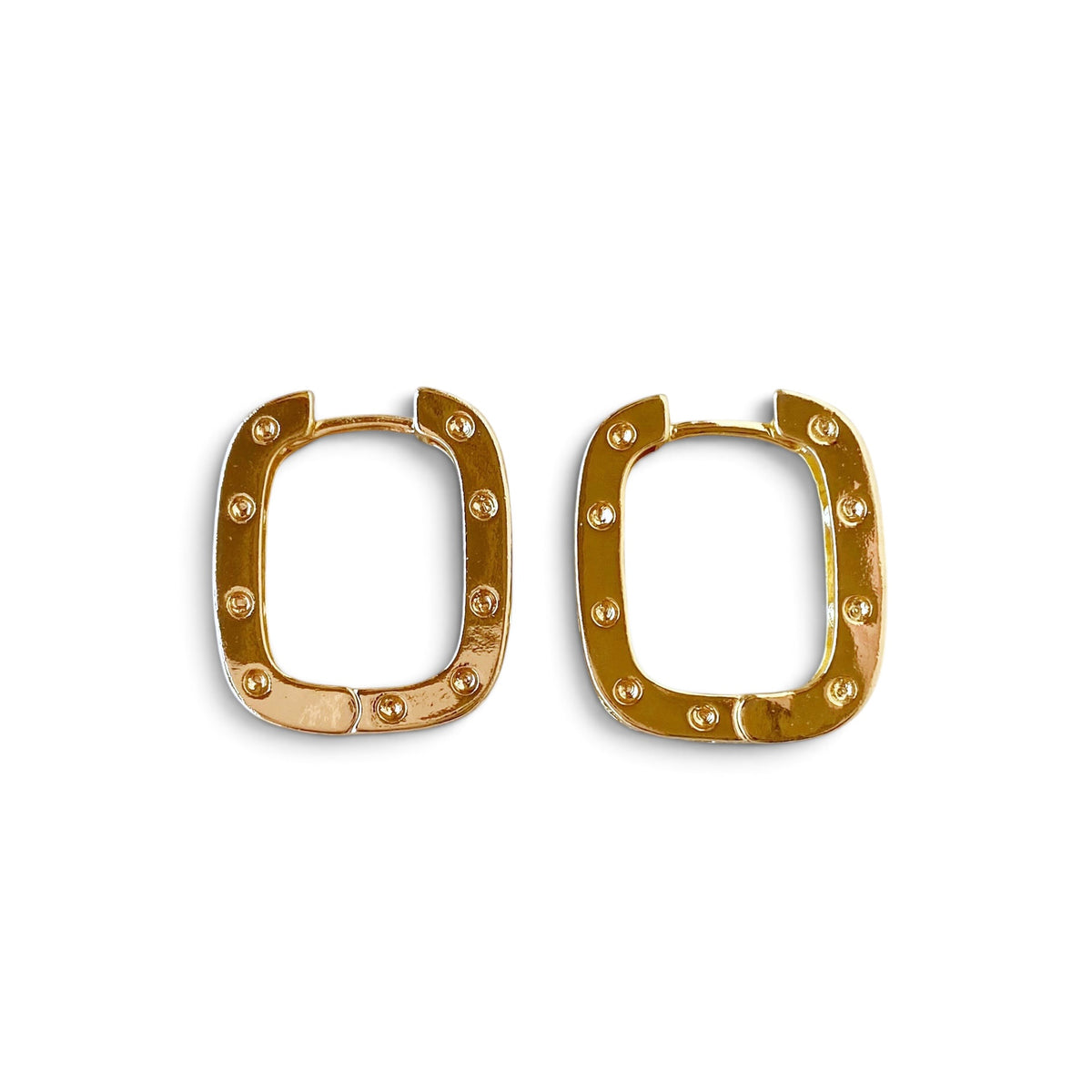 Skillus Shape CZ Huggie Hoop Earrings Sideview