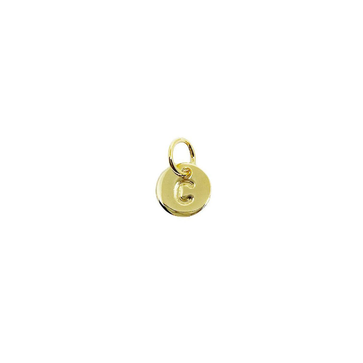 Initial Letter Round 6mm Charm in 18K gold-filled, letter C