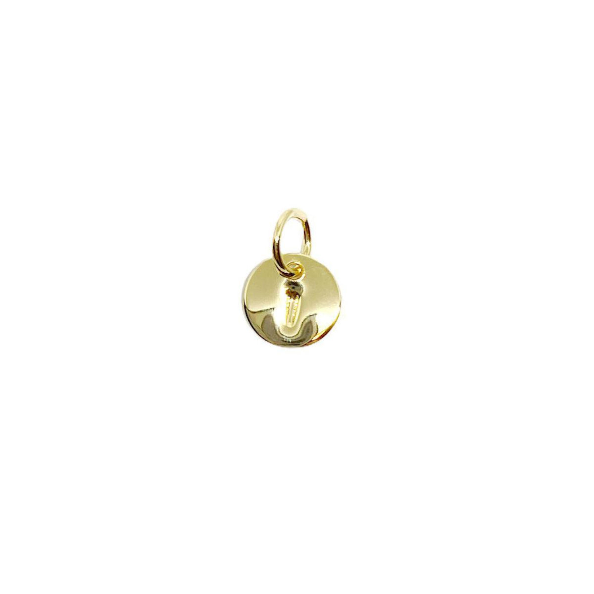 Initial Letter Round 6mm Charm in 18K gold-filled, letter I