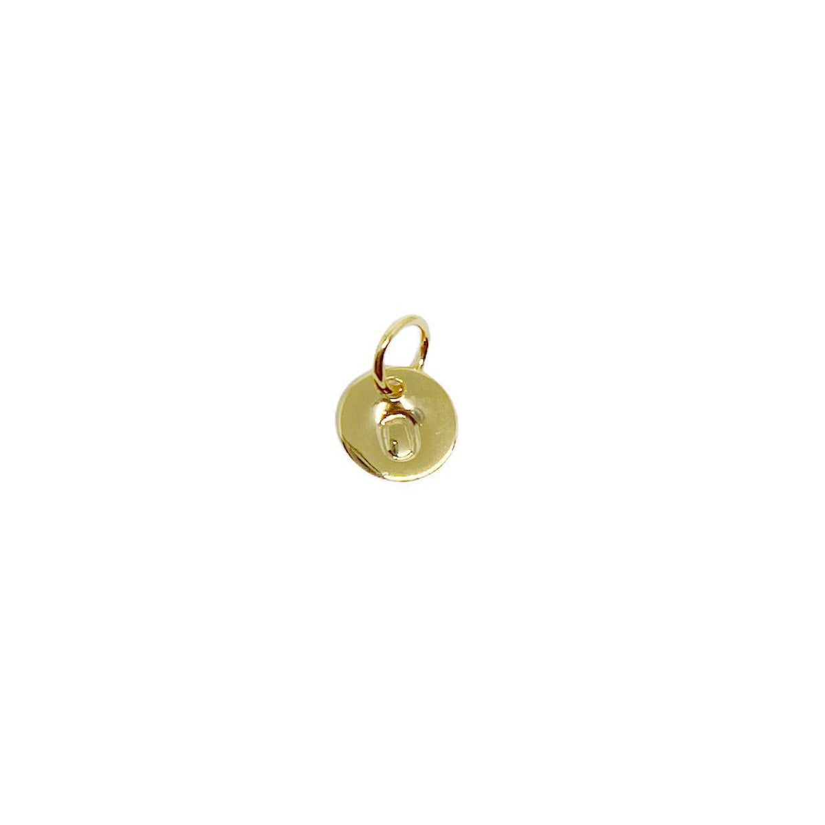 Initial Letter Round 6mm Charm in 18K gold-filled, letter O