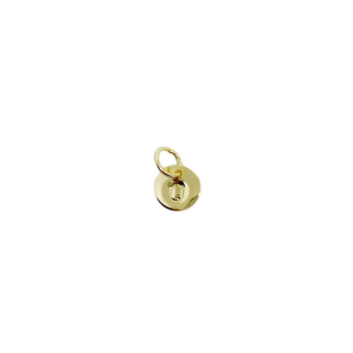 Initial Letter Round 6mm Charm in 18K gold-filled, letter Q