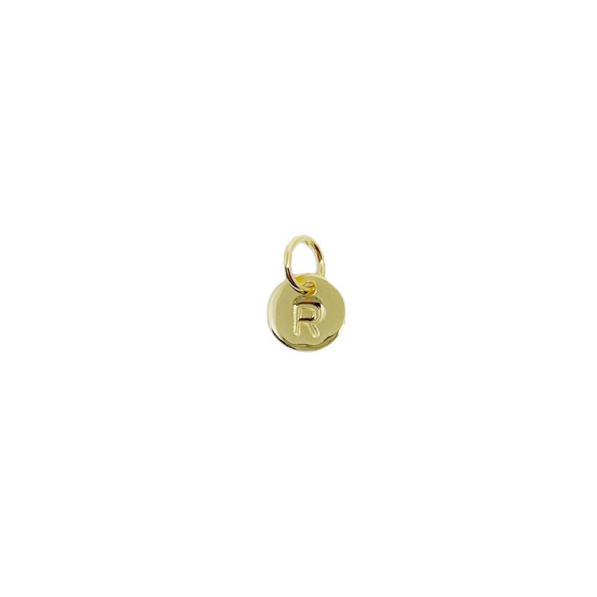 Initial Letter Round 6mm Charm in 18K gold-filled, letter R